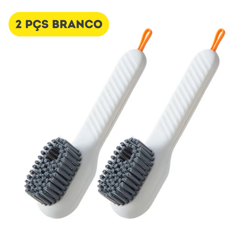 Escova de limpeza 2 em 1 - sistema de armazenagem para sabão líquido