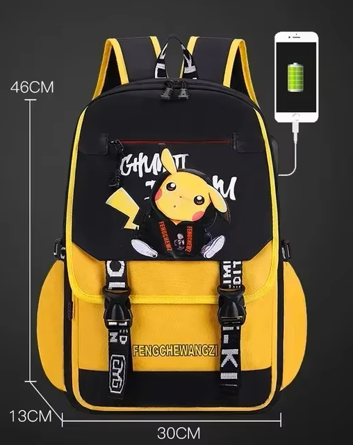 MOCHILA POKEMON PICACHU - ESCOLAR / MULTIUSO - UNISEX