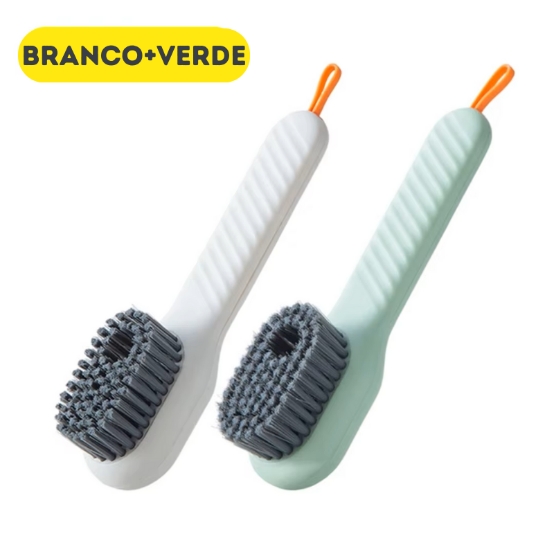 Escova de limpeza 2 em 1 - sistema de armazenagem para sabão líquido