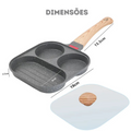 Frigideira 3 em 1, Panela Antiaderente para Ovos, Panqueca, Hambúrguer e Bife - Panela para Preparar o Café da Manhã, Utensílio de Cozinha