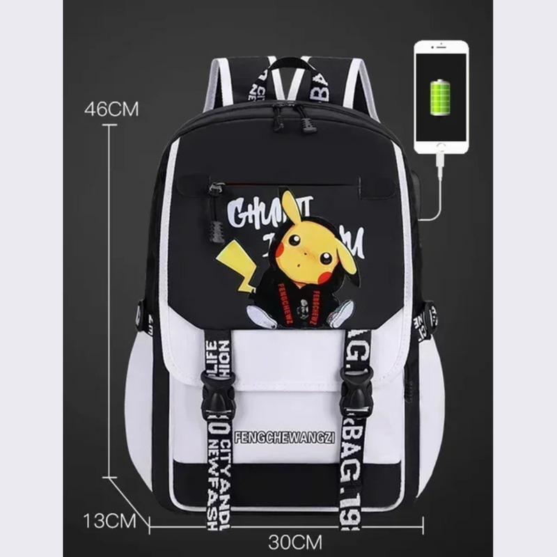 MOCHILA POKEMON PICACHU - ESCOLAR / MULTIUSO - UNISEX