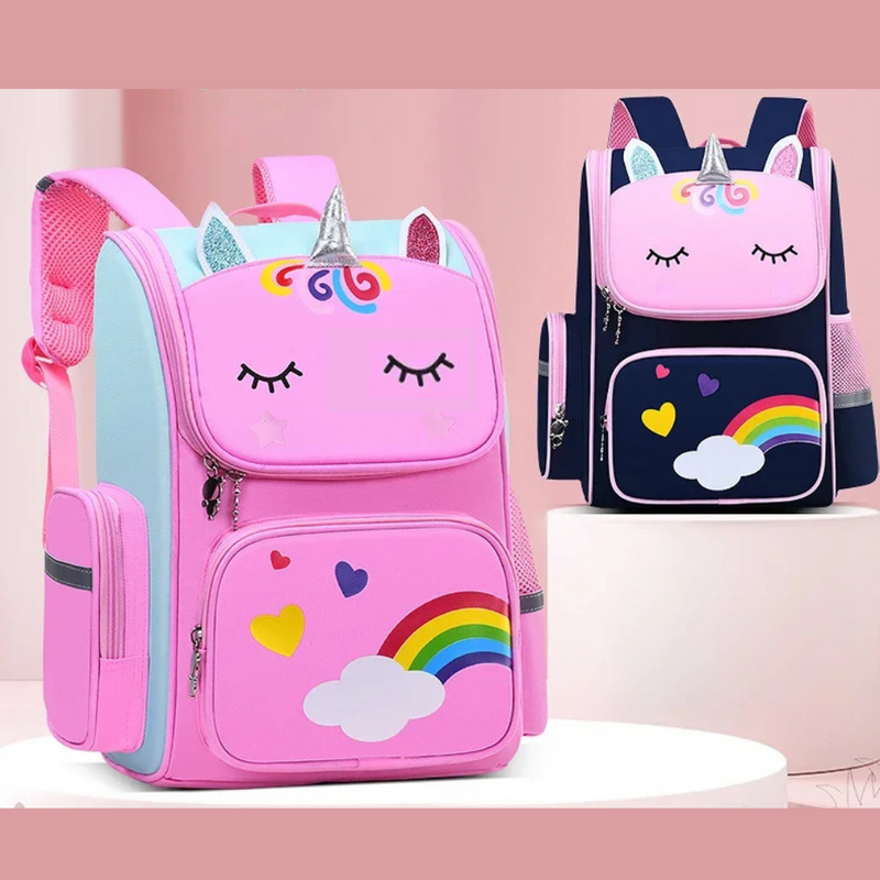 MOCHILA ESCOLAR UNICÓRNIO PARA MENINAS - IMPERMEÁVEL