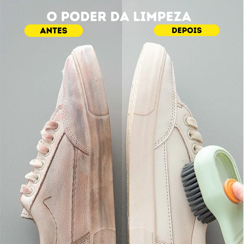 Escova de limpeza 2 em 1 - sistema de armazenagem para sabão líquido