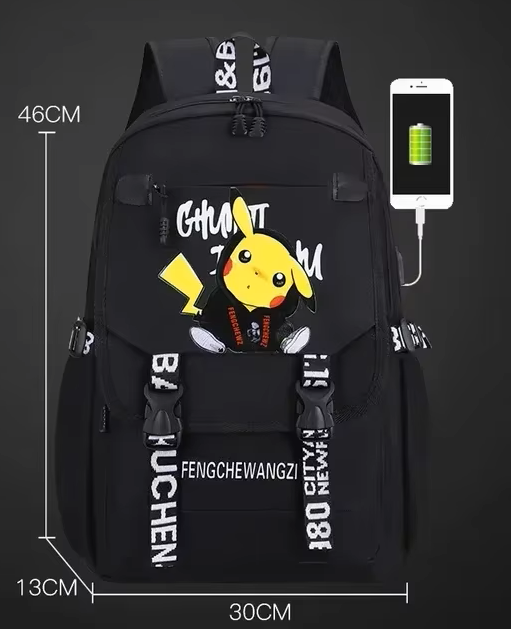 MOCHILA POKEMON PICACHU - ESCOLAR / MULTIUSO - UNISEX