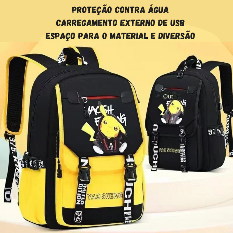 MOCHILA POKEMON PICACHU - ESCOLAR / MULTIUSO - UNISEX