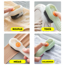 Escova de limpeza 2 em 1 - sistema de armazenagem para sabão líquido