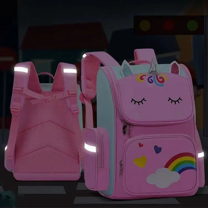 MOCHILA ESCOLAR UNICÓRNIO PARA MENINAS - IMPERMEÁVEL