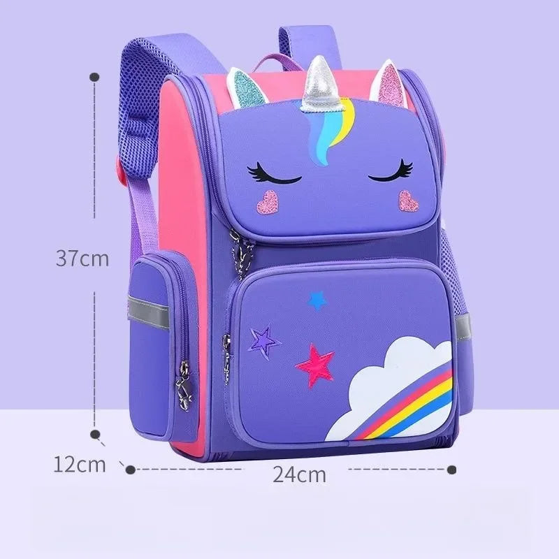 MOCHILA ESCOLAR UNICÓRNIO PARA MENINAS - IMPERMEÁVEL