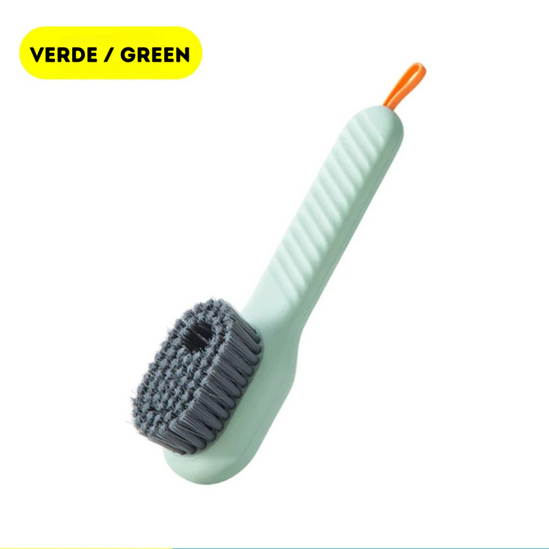 Escova de limpeza 2 em 1 - sistema de armazenagem para sabão líquido