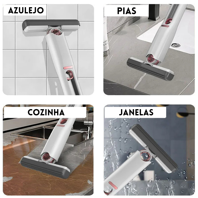 Mini Mop Squeeze - rodo / limpador de superfícies com sistema escorredor e dobrável