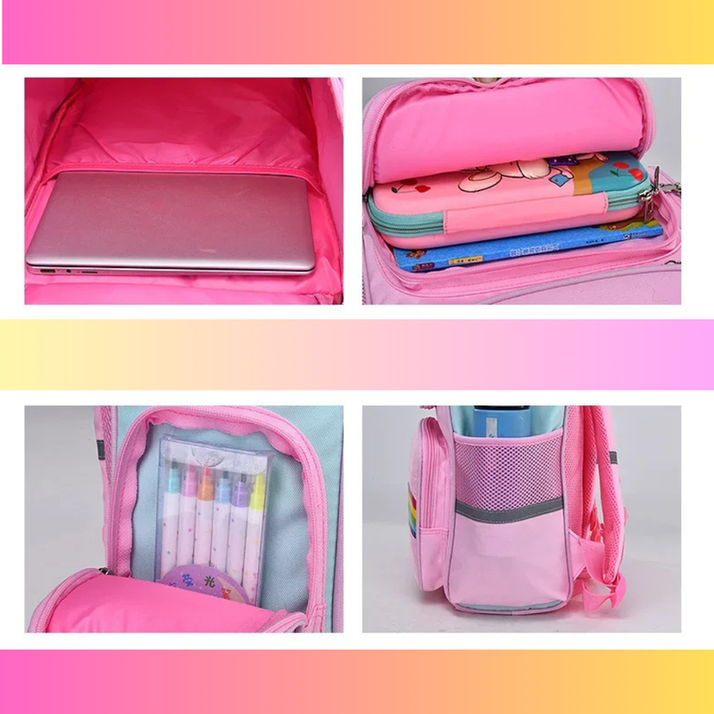 MOCHILA ESCOLAR UNICÓRNIO PARA MENINAS - IMPERMEÁVEL